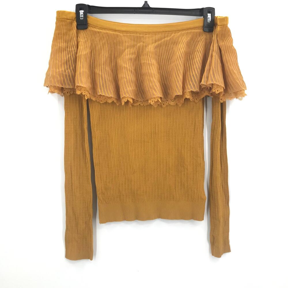 English Factory Frills Ruffle Off Shoulder Blouse